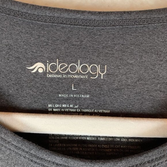 Ideology Tank‎ Top Women's Large Black Charcoal Stretch Round Neck Pullover 7710 - Picture 3 of 8